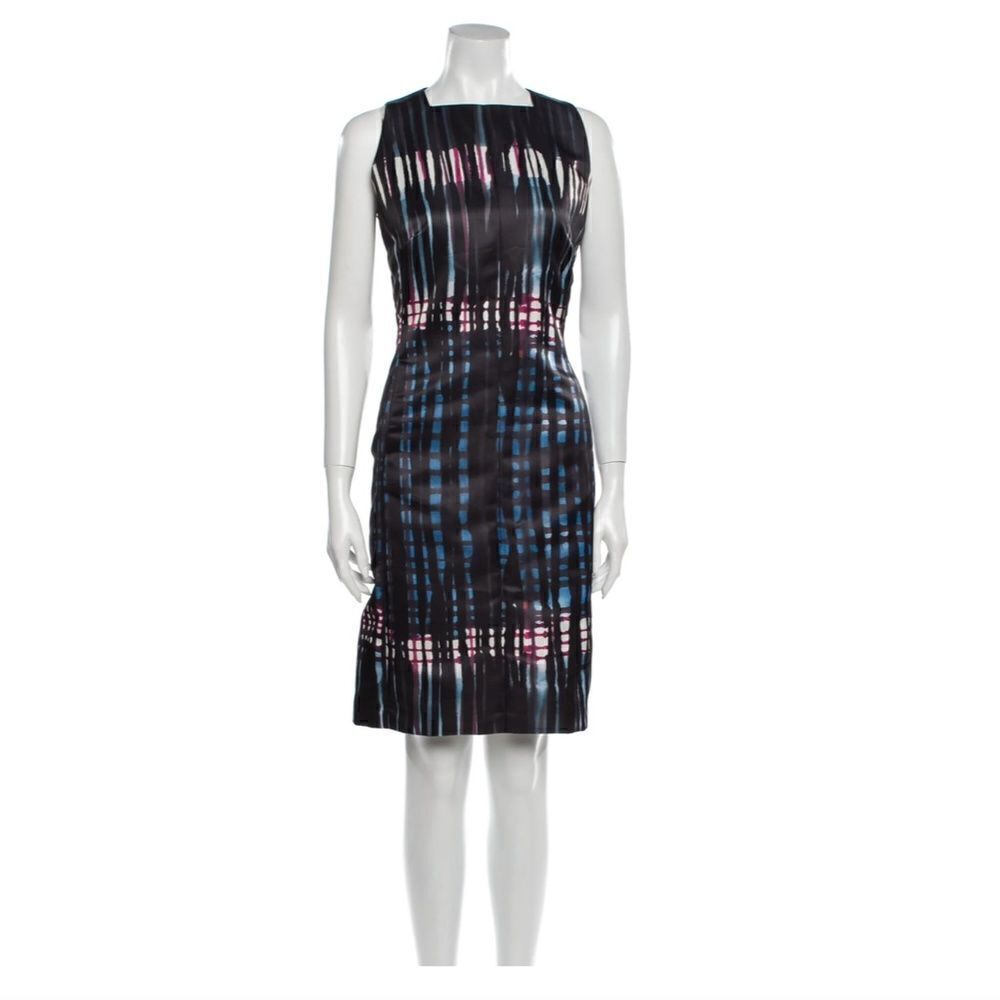 Tomas Maier SZ M abstract printed knee-length dress